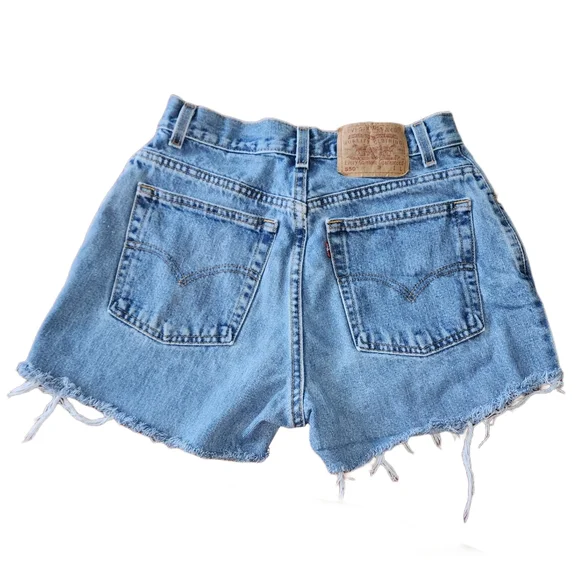 Vintage Levis Jean Shorts 550 Blue Jeans  Cut Off Light Blue Made USA Women's 10 - Picture 2 of 14